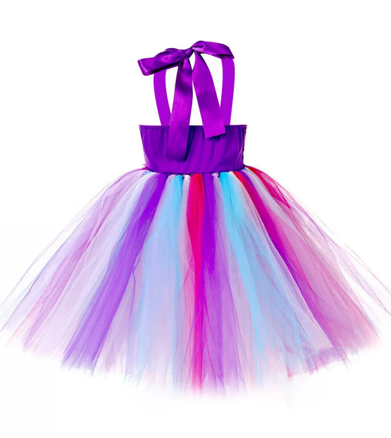 Abito da unicorno viola con paillettes per ragazze Abiti da compleanno principessa unicorni con fascia per capelli Costume di Ha