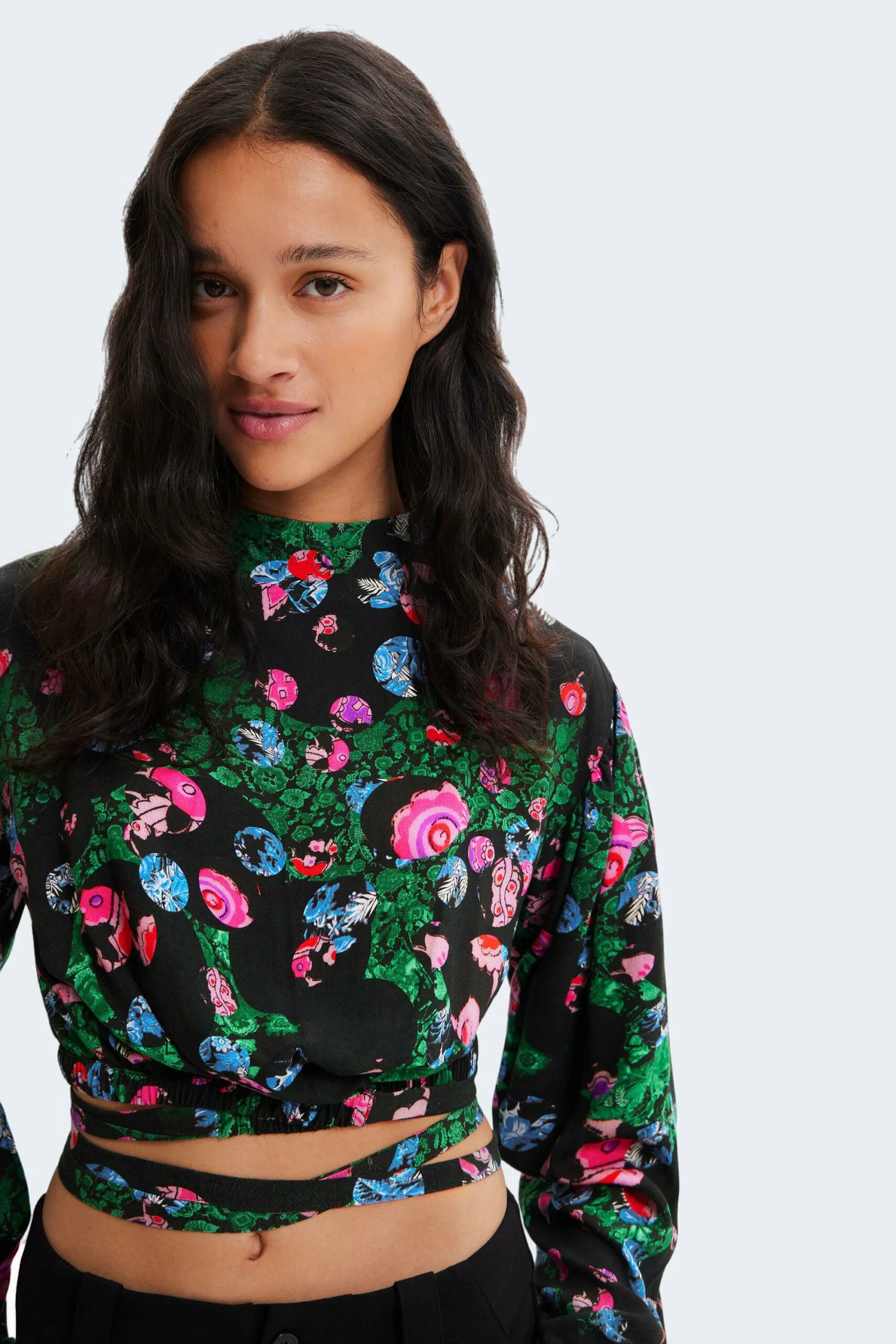 Bluse manica lunga Desigual blus garden Nero