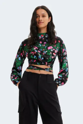 Bluse manica lunga Desigual blus garden Nero