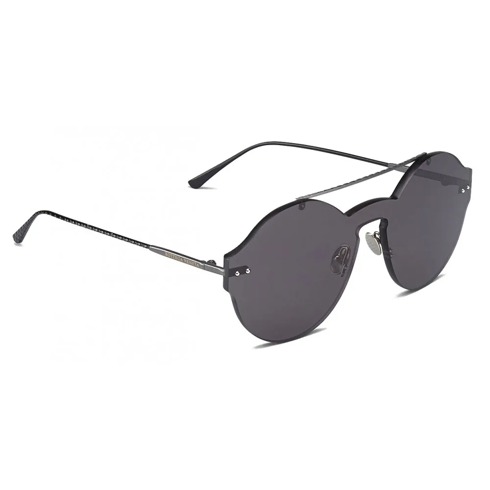 Bottega Veneta - Occhiali da Sole Classico in Nylon - Ruthenium Black Gray - Occhiali da Sole - Bottega Veneta Eyewear