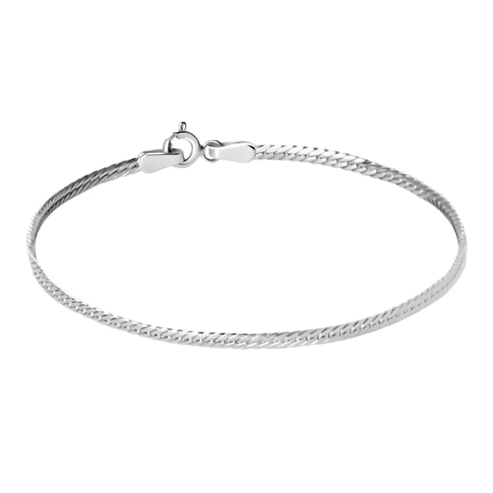 Bracciale Catena Colette Oro Bianco 375/1000 Maglia Groumette 18 cm 1401534