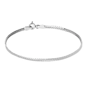 Bracciale Catena Colette Oro Bianco 375/1000 Maglia Groumette 18 cm 1401534