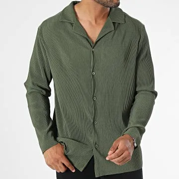 Camicia a maniche lunghe verde kaki