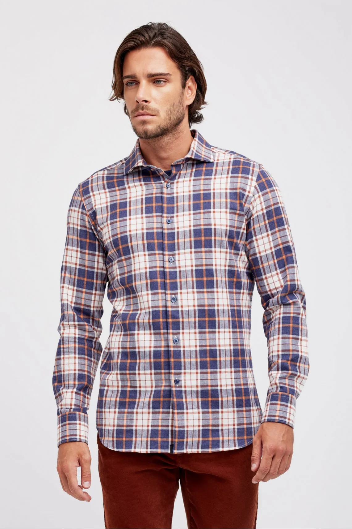 CAMICIA COLLO FRANCESE CONTRASTI BLU