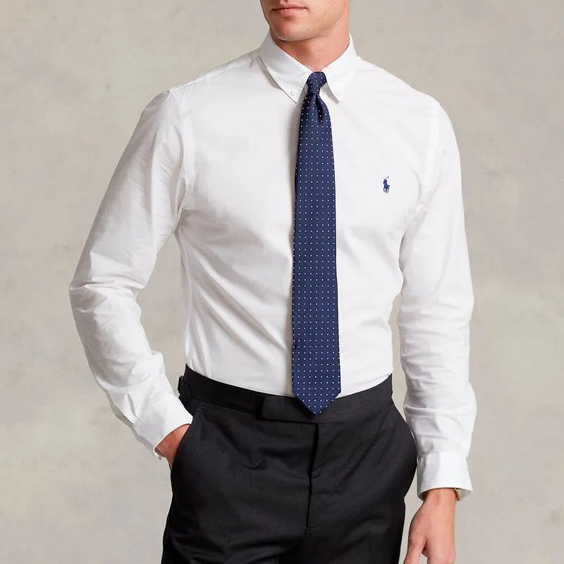 Camicia in popeline di cotone stretch Slim-Fit 