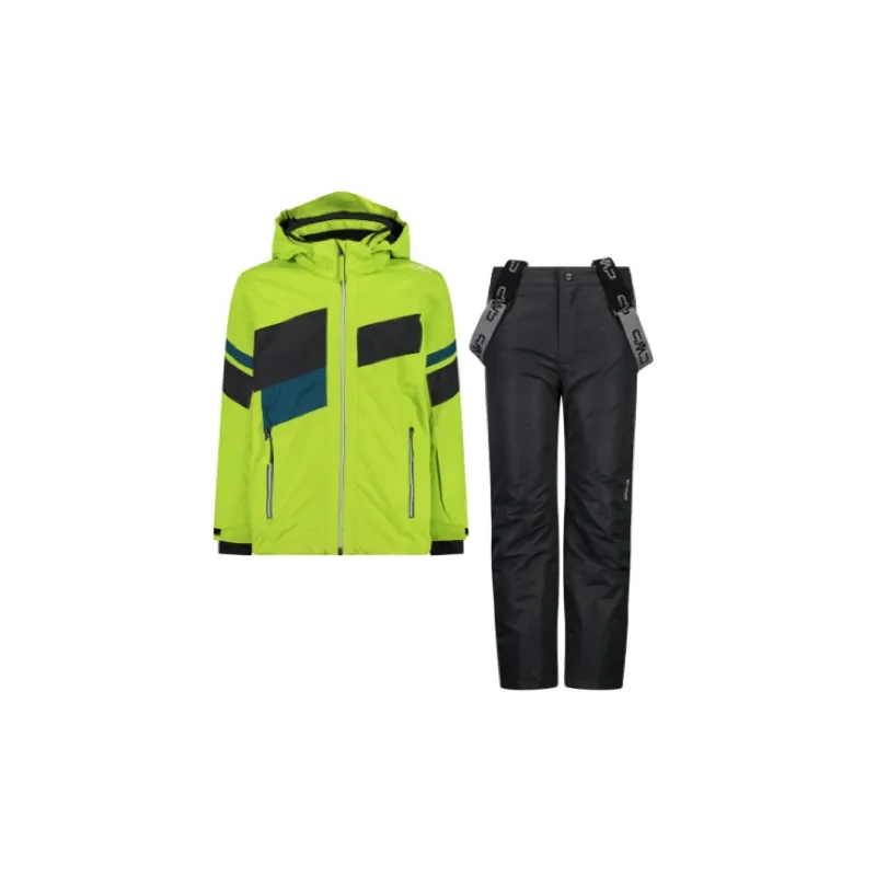 Cmp Kid Set Jkt And Pant Completo Sci Verde Lime/Nero Junior Bimbo