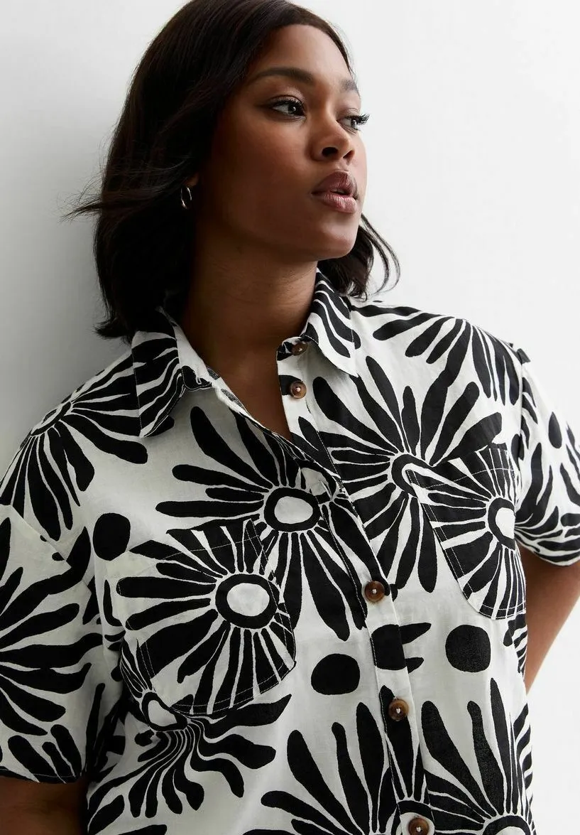 CURVES FLORAL SHORT SLEEVE - Camicia