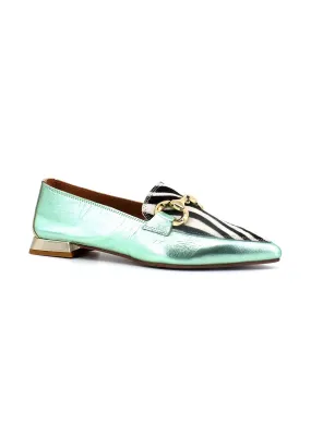 DIVINE FOLLIE Mocassino Punta Donna Zebra Tiffany 901-20F