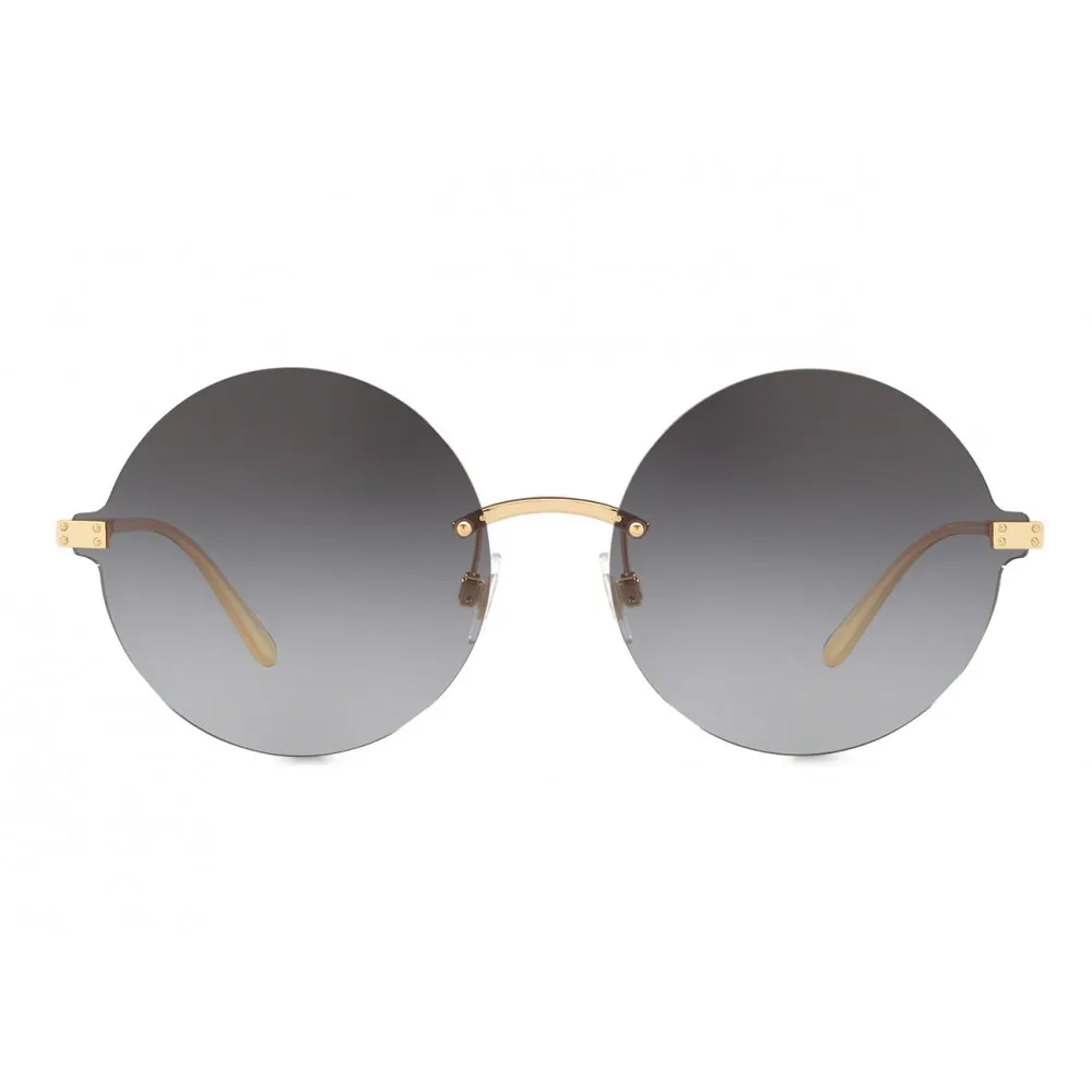 Dolce & Gabbana - Occhiale da Sole Rotondi Plaque Logo - Oro Nero - Dolce & Gabbana Eyewear