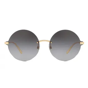 Dolce & Gabbana - Occhiale da Sole Rotondi Plaque Logo - Oro Nero - Dolce & Gabbana Eyewear