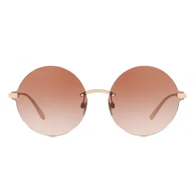 Dolce & Gabbana - Occhiale da Sole Rotondi Plaque Logo - Oro Rosa - Dolce & Gabbana Eyewear