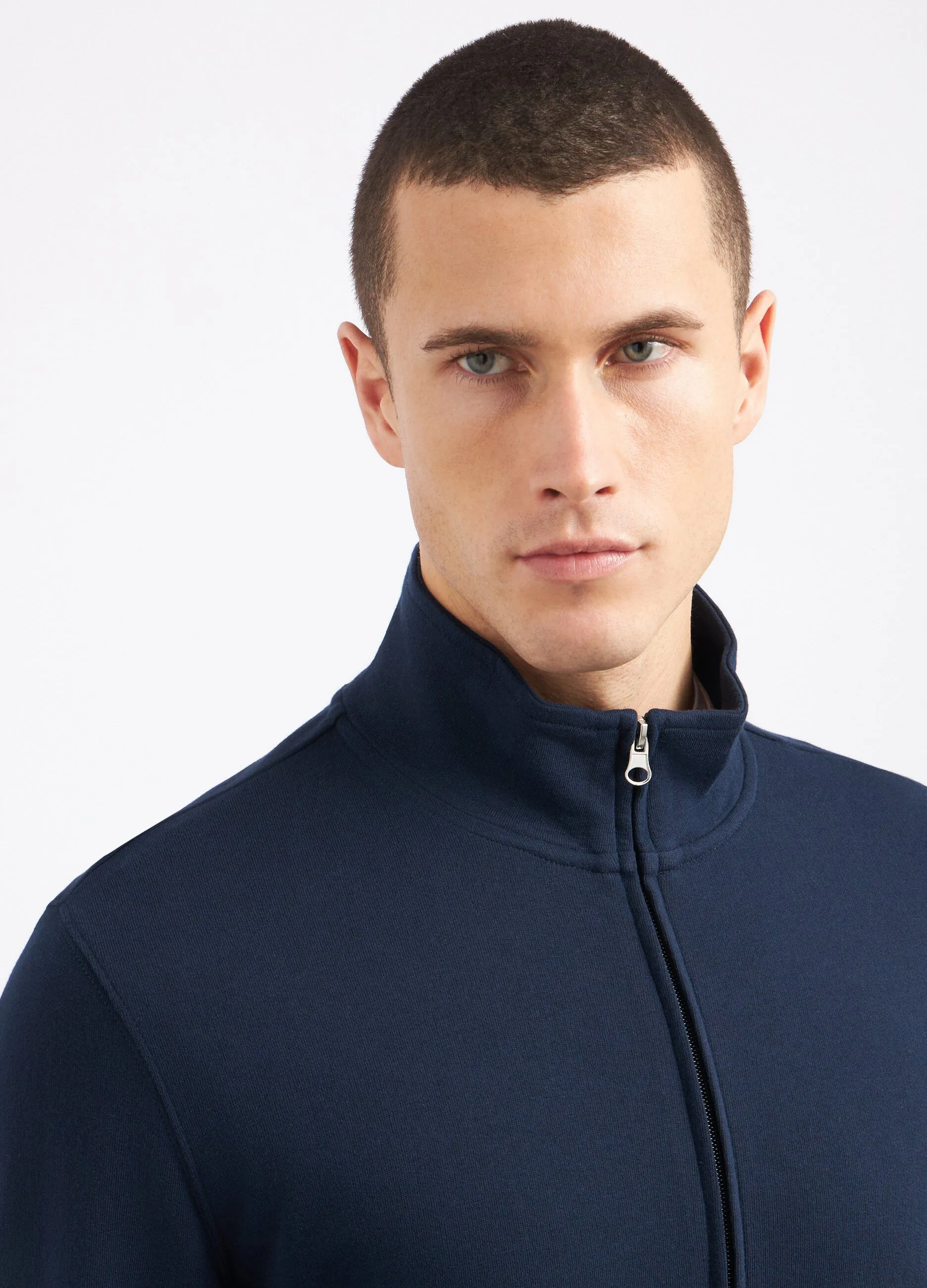 Felpa full zip in cotone uomo