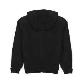 Felpa Hoodie Nera Con Strisce Bianche