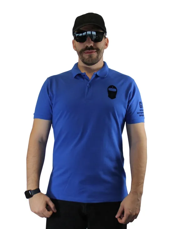 Gis Polo Piquet Royal Stampe Flock 100c0