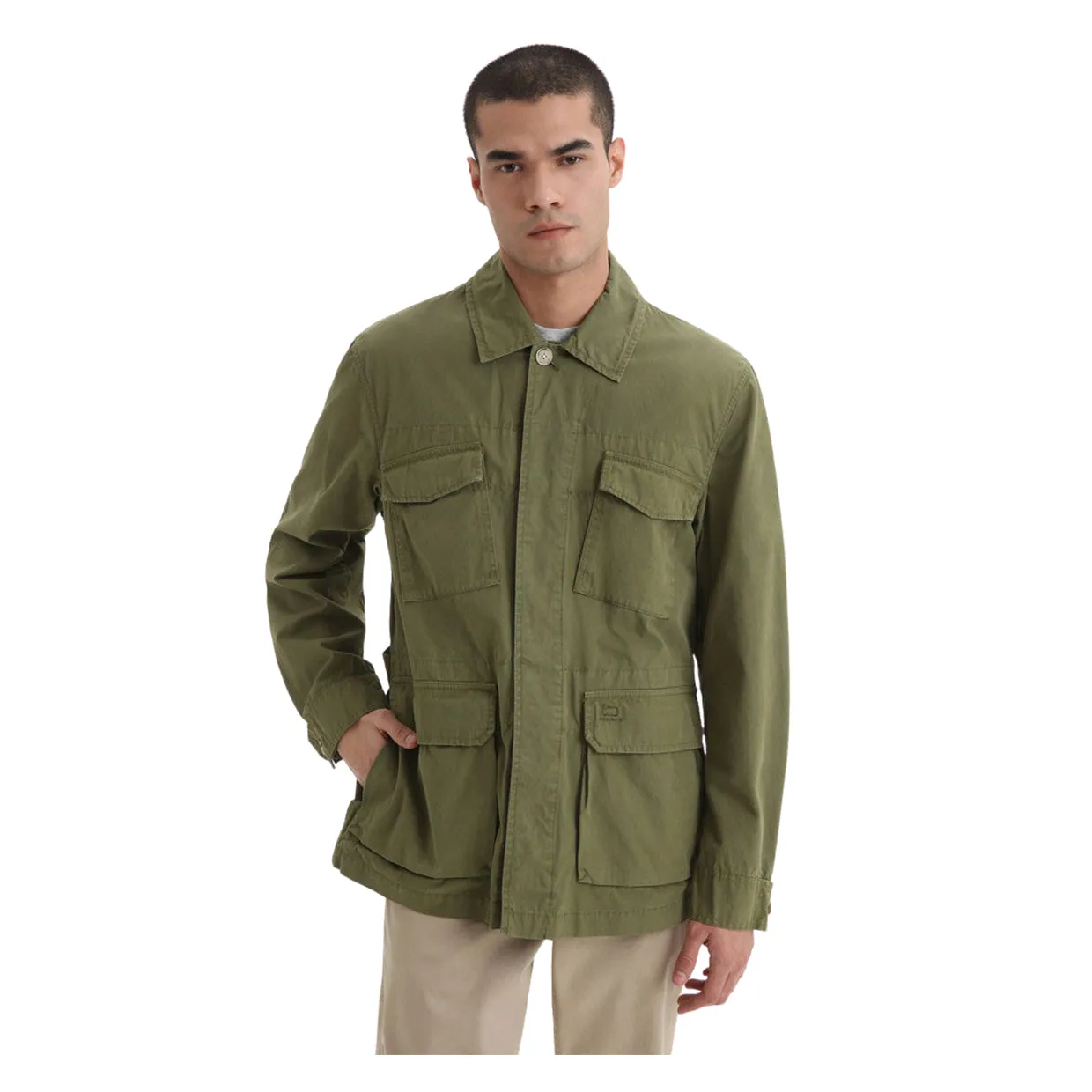 Giubbino Woolrich Crew Field Verde