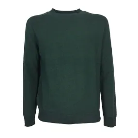 H953 maglia uomo effetto brinato tubolare verde art HS3344 NINO 100% lana merinos extrafine MADE IN ITALY