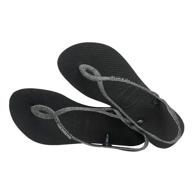 Havaianas Ciabatta Luna Premium Glitter II Donna Nero Grigio