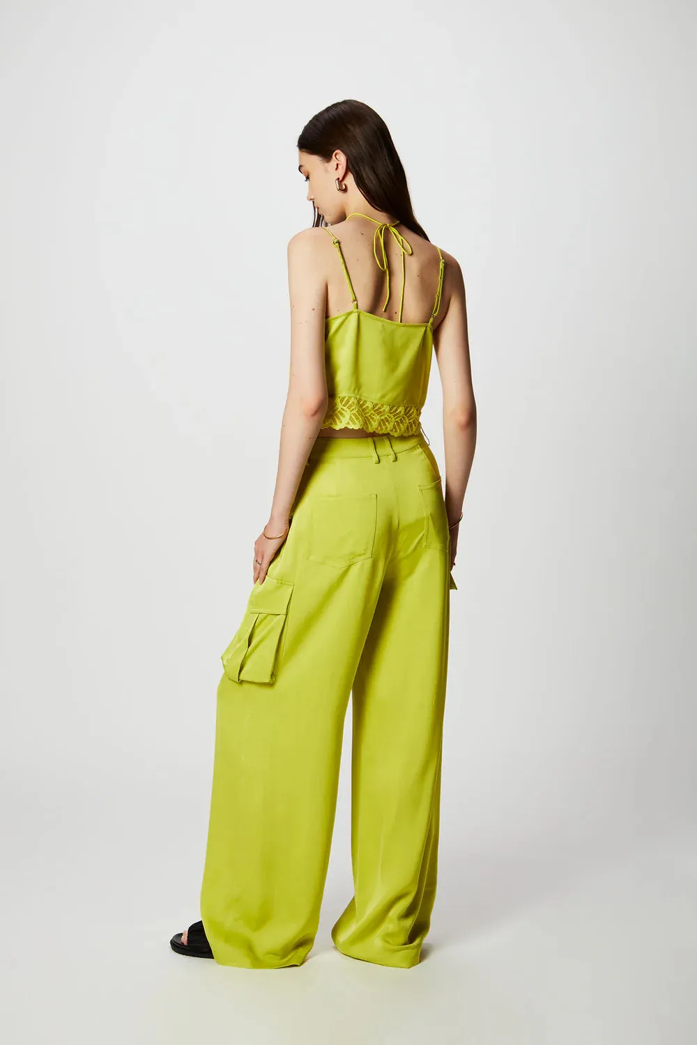 ISABELLE BLANCHE TOP VERDE LIME