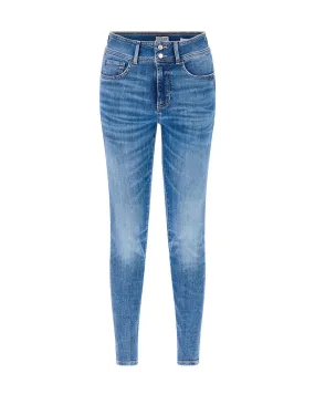 Jeans skinny Shape up a vita alta in cotone stretch lavaggio medio super stone washed