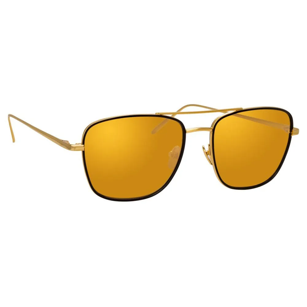 Linda Farrow - Occhiali da Sole Aviator 703 C1 - Oro Giallo e Nero - Linda Farrow Eyewear