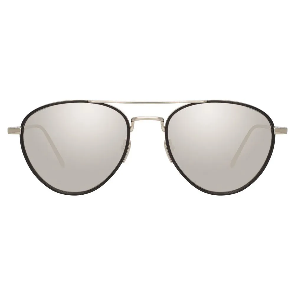 Linda Farrow - Occhiali da Sole Aviator 739 C2 - Oro Bianco e Nero - Linda Farrow Eyewear