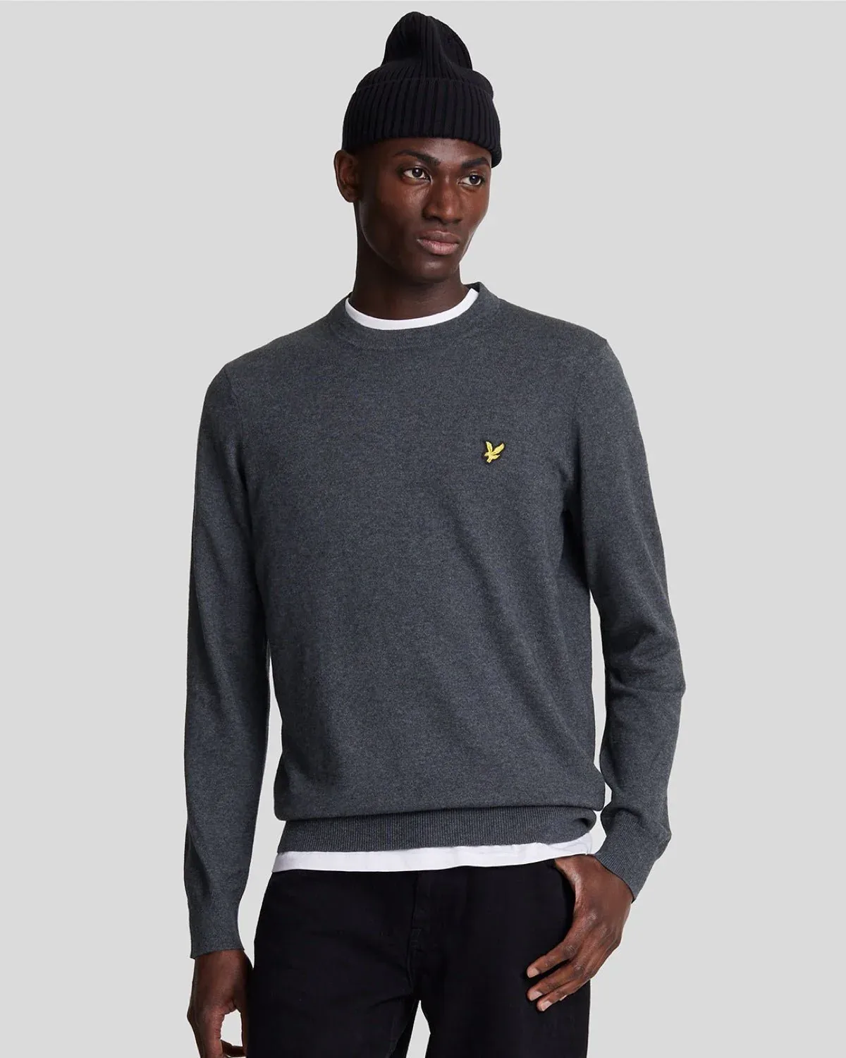 LYLE AND SCOTT Maglia girocollo basica con classico logo COTTON MERINO CREW NECK JUMPER KN2110VC