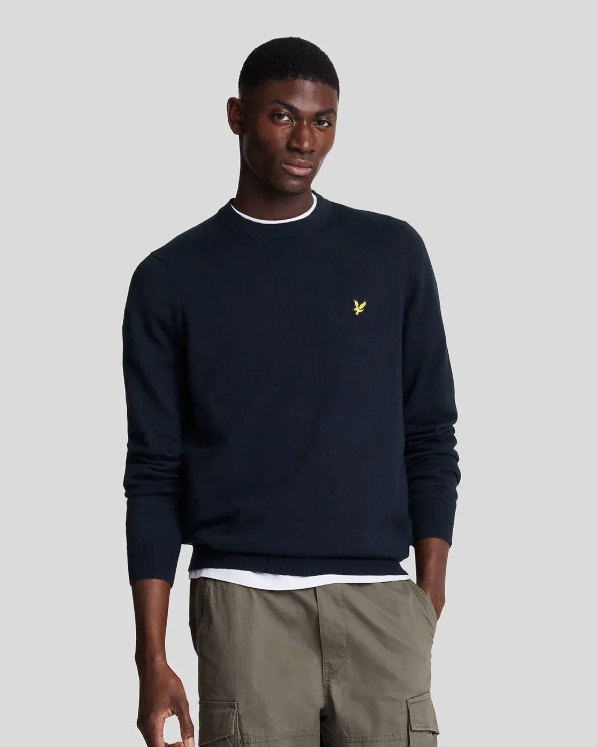 LYLE AND SCOTT Maglia girocollo basica con classico logo COTTON MERINO CREW NECK JUMPER KN2110VC