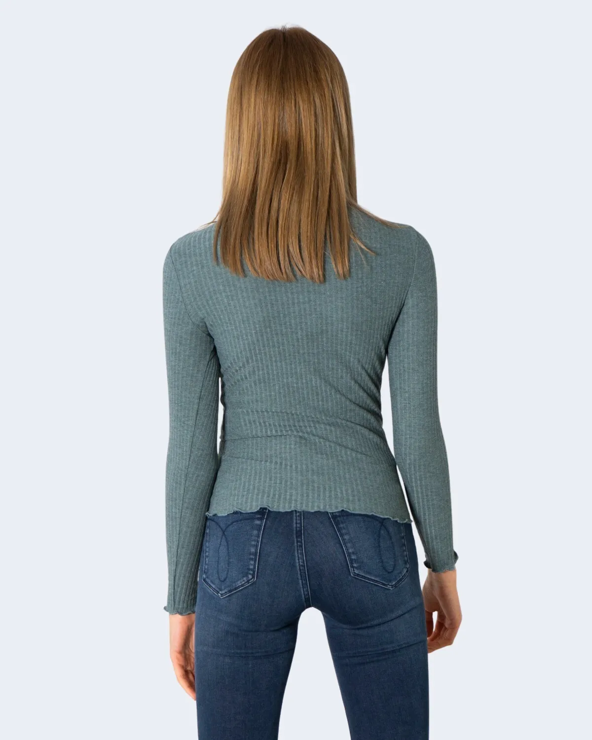 Maglia Only EMMA L/S HIGH NECK TOP NOOS JRS Verde