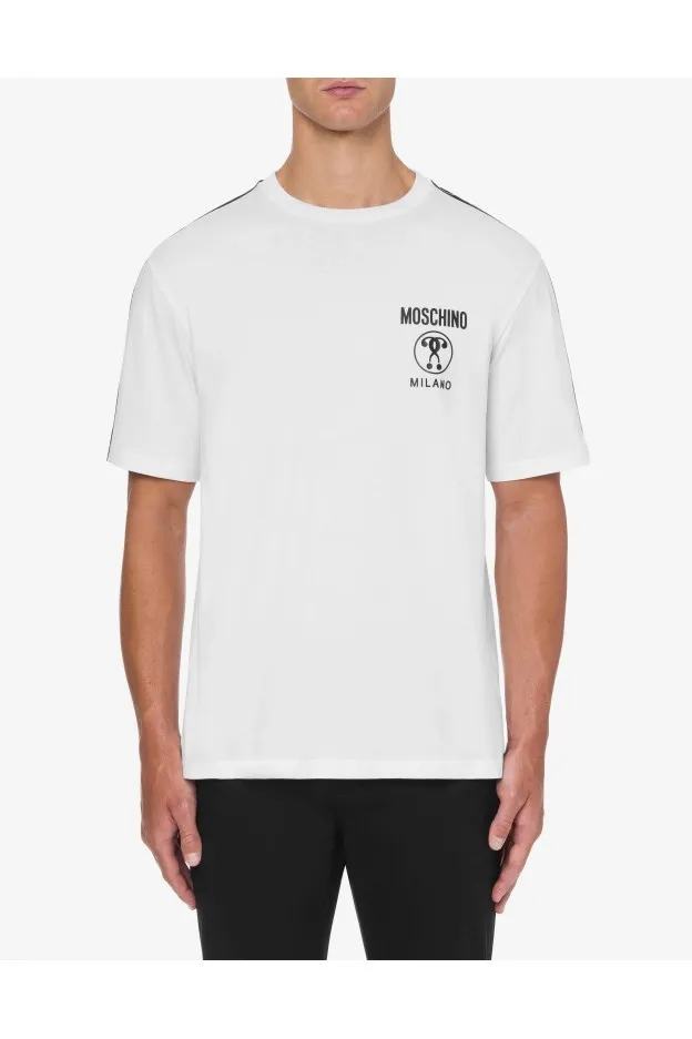 Moschino T-Shirt In Cotone Organico Double Question Mark