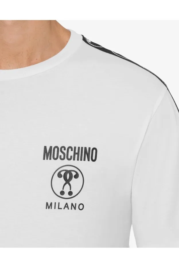 Moschino T-Shirt In Cotone Organico Double Question Mark