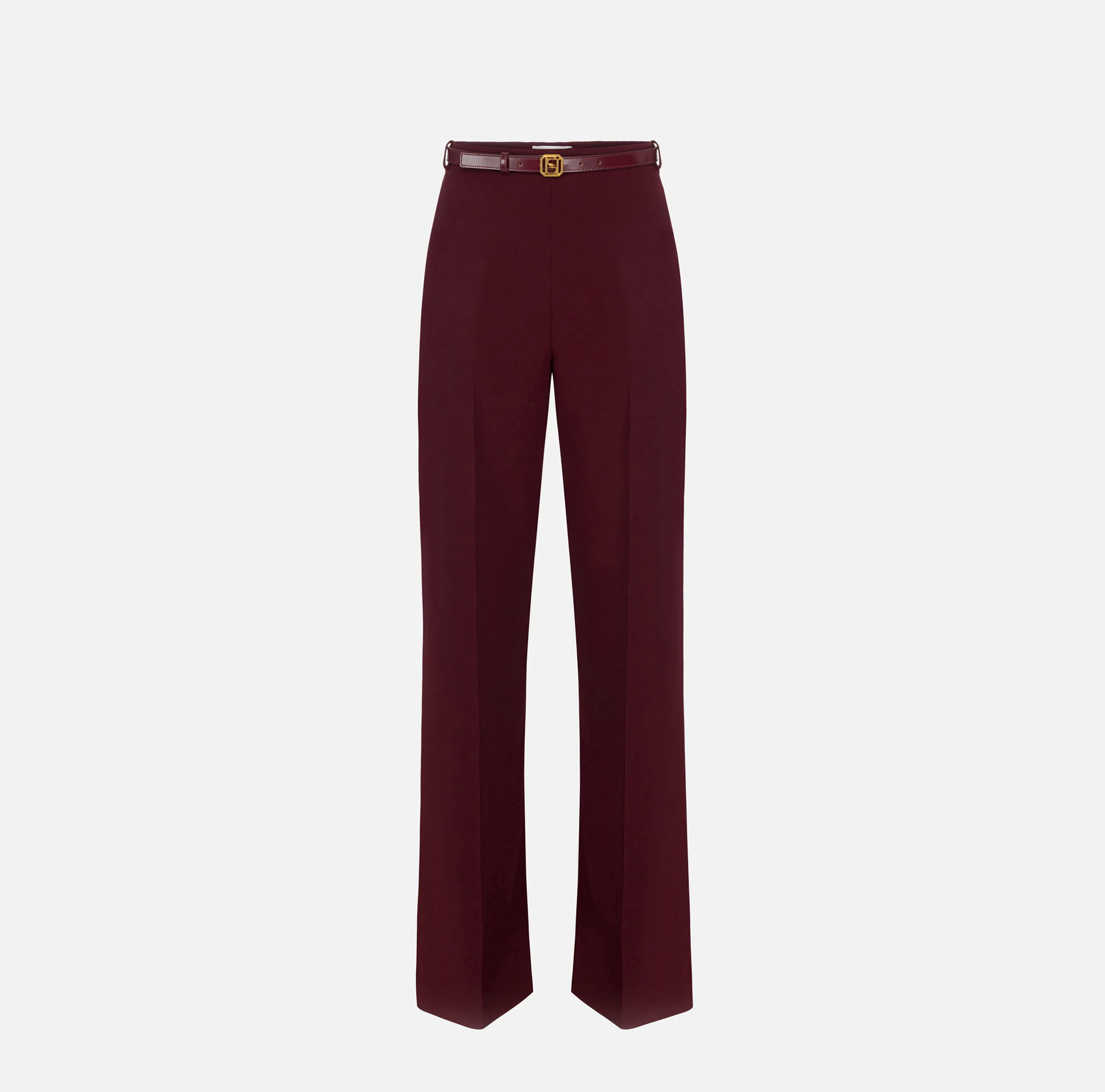 Pantalone palazzo in raso con cintura