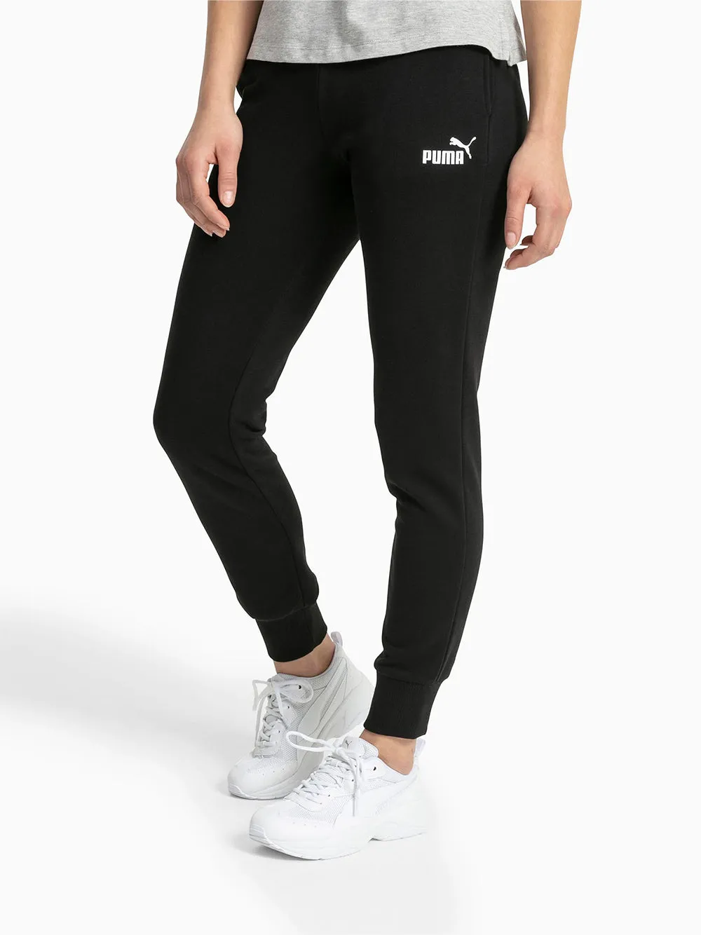 Pantalone Puma da donna nero in felpa Essential Art:586839-01