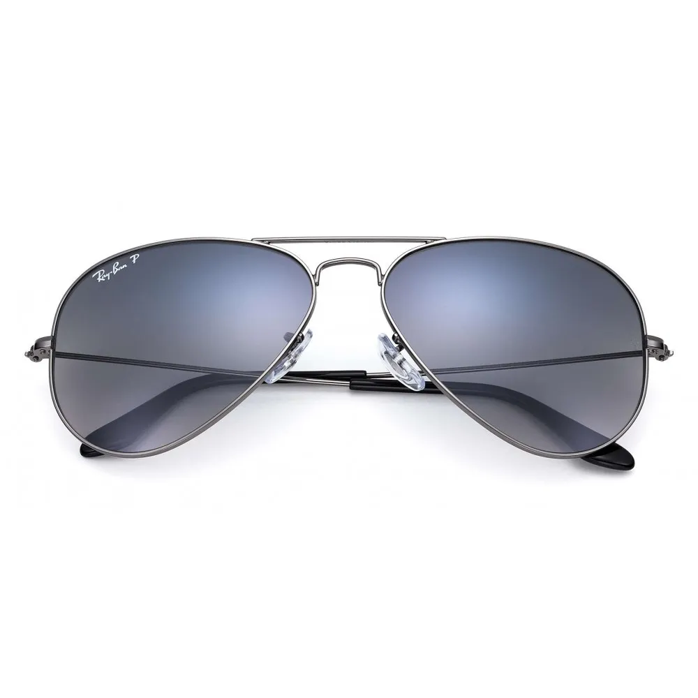 Ray-Ban - RB3025 004/78 - Original Aviator Gradient - Canna di Fucile - Lente Polarizzata Blue/Grey - Occhiali da Sole - Eyewear