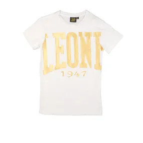 T-shirt maniche corte da bambino in cotone Leone Gold