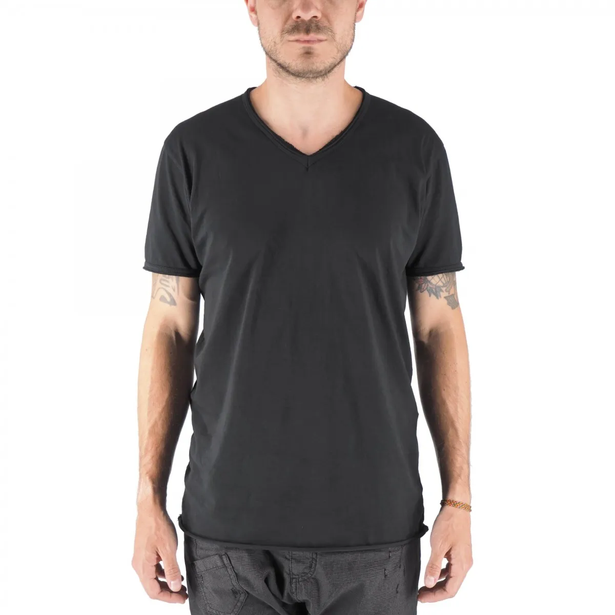 T-Shirt Mosca Scollo A V Nero