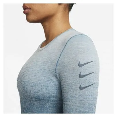 Top a maniche lunghe Nike Dri-Fit ADV Run Division Donna Blu Grigio