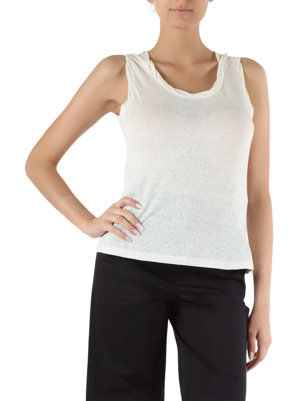 Top in lino stretch fiammato ASIAGO