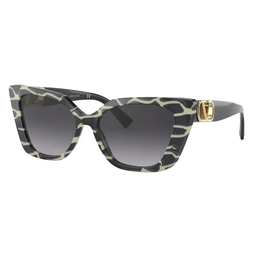 Valentino - Occhiale da Sole Cat-Eye in Acetato Vlogo - Nero - Valentino Eyewear